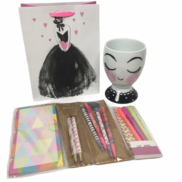 Planner Girl Pencil Holder Face Cup Planter Stationery Set Cute Desk Accessories - Picture 1 of 16